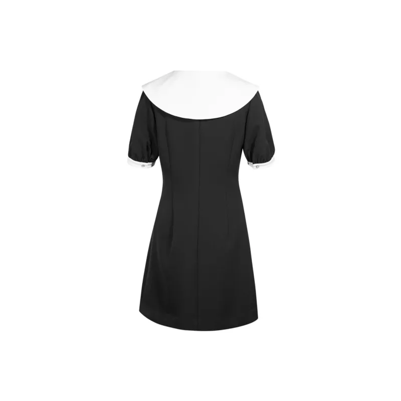 3COLOUR Short-Sleeved Dresses Women's Black White-1