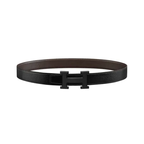 HERMES Leather Belts Men Black Brown