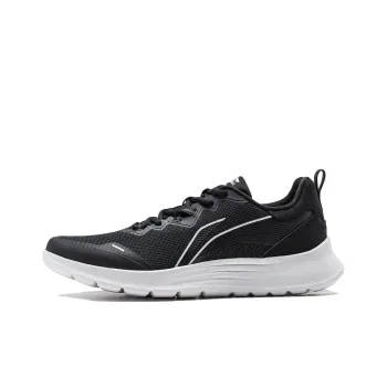 LiNing Feather Wear Resistant Slip Resistant Low Top Running Shoes Men's Black White