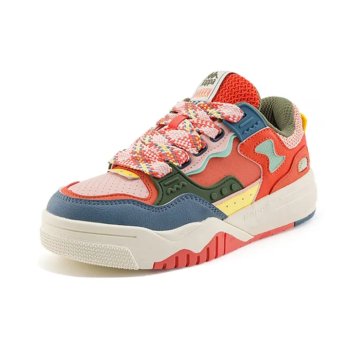 Kappa Abrasion Resistant Low Top Skateboard Shoes Unisex Red Pink-2