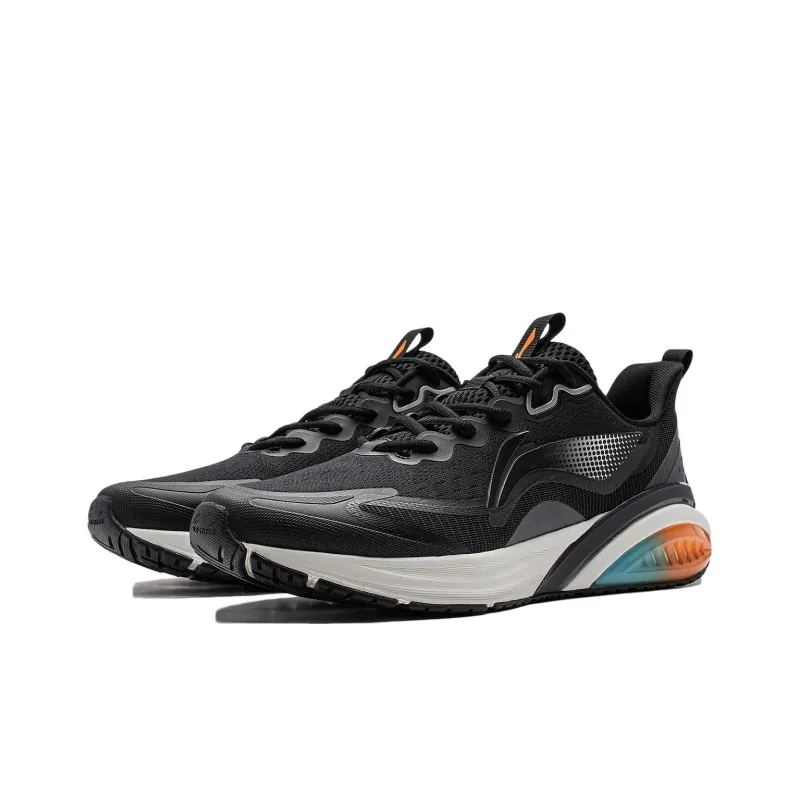 LiNing Cloudy Cushioning Low Top Running Shoes Men's Black White-2