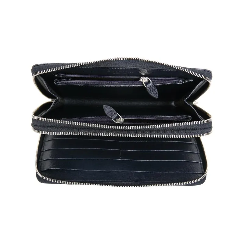 EMPORIO ARMANI Cow Leather Wallet Coin Purse, Clutch Men's Blue-3