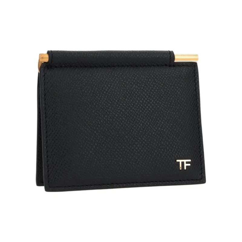 TF Cow Leather Wallet Card Holder Regular Men's Black-1