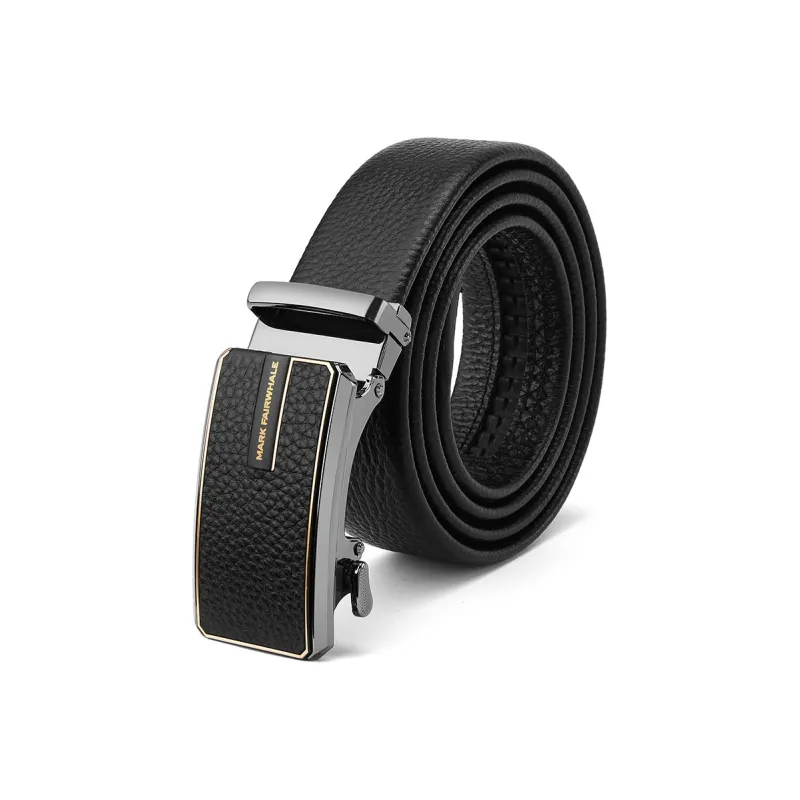 FAIRWHALE Automatic Buckle Business Quality Genuine Leather Belts Men's Width 3.5cm-1