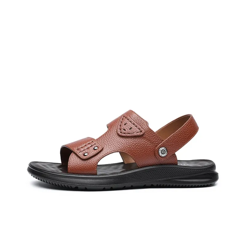 QIAONAI Beach Sandals Men Black/Brown-1
