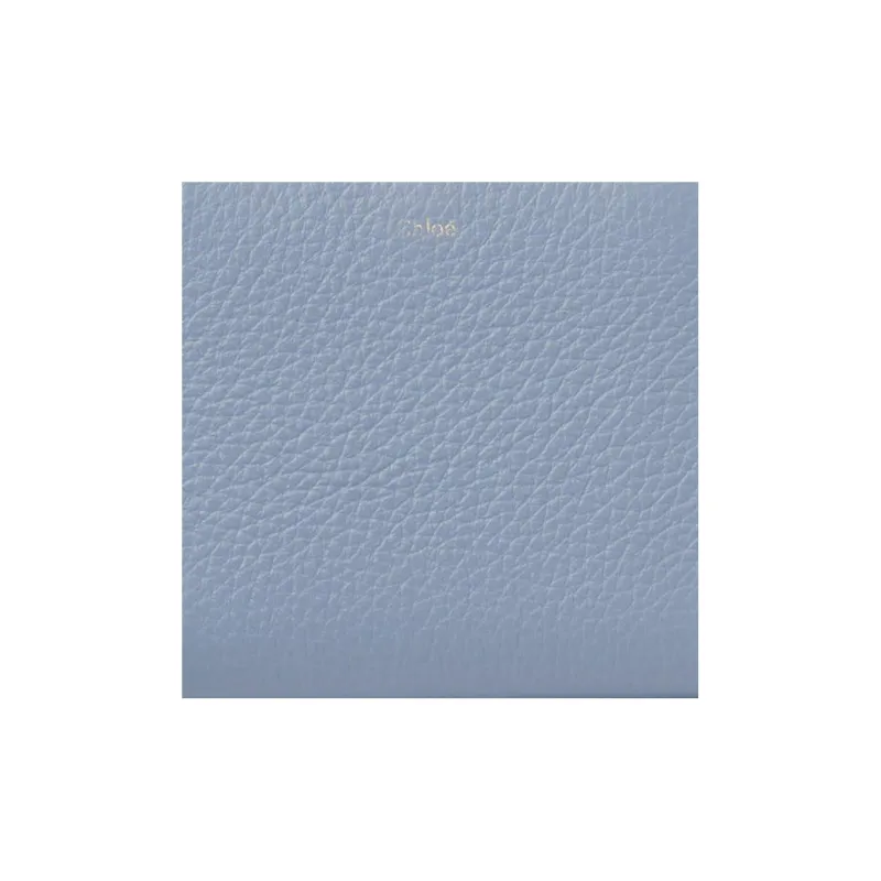 Chloe Alphabet Grained Calfskin Wallet Women's Blue-4