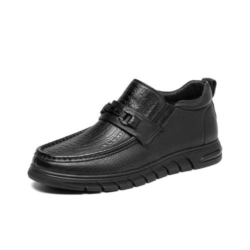 QIAONAI Men's Casual Shoes Men Low-Top Black