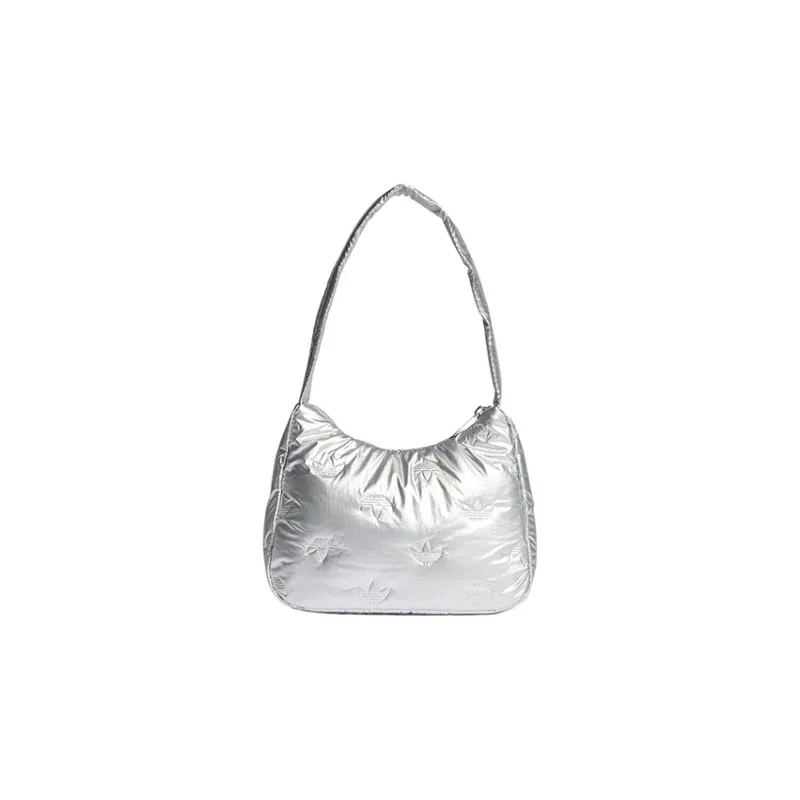 Adidas Originals Polyurethane Bonded Recycled Polyester Handbag Shoulder Bag Women's Silver-2