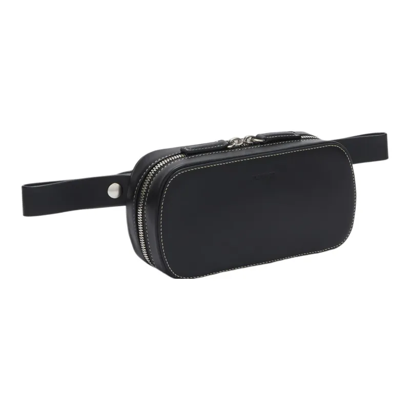 JIL SANDER Calfskin Shoulder Bag Crossbody Bag Small Size Men's Black-1