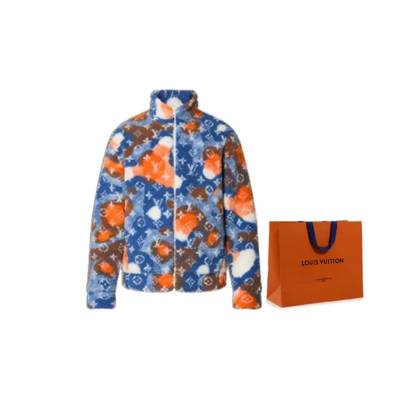 LOUIS VUITTON Jacquard Camo Fleece Blouson-9