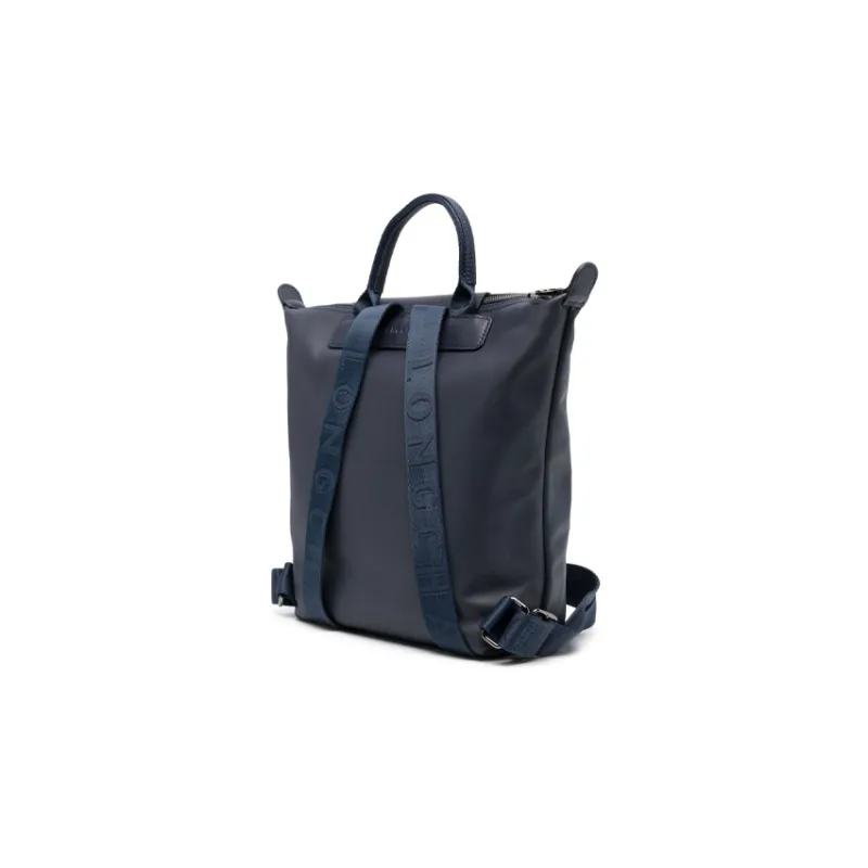 LONGCHAMP Le Pliage Cow Leather Backpack Regular Women's Navy-1