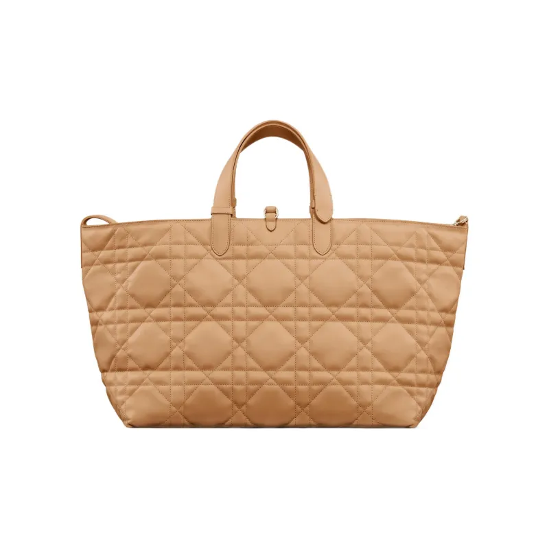 DIOR Calfskin Handbag Tubas Women's Tan-4