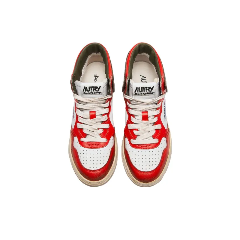 AUTRY Medalist High-Top Skateboard Shoes Women's White Orange Green-2