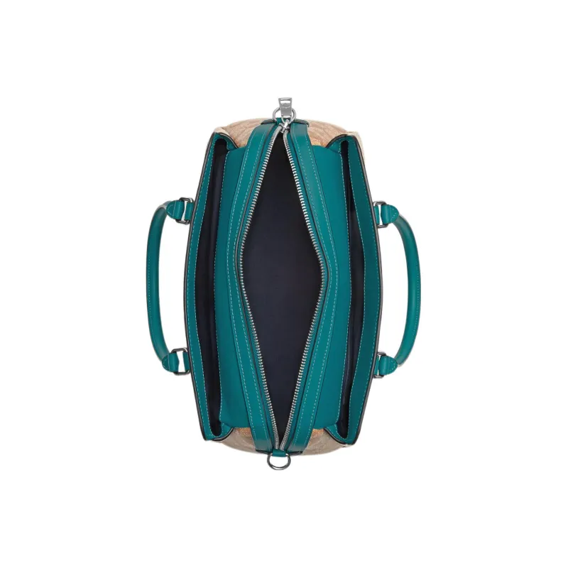 COACH Andy Canvas With Leather Kelly Bag Shoulder Bag Crossbody Bag Handbag Women's Brown/Multicolor Cyan-2