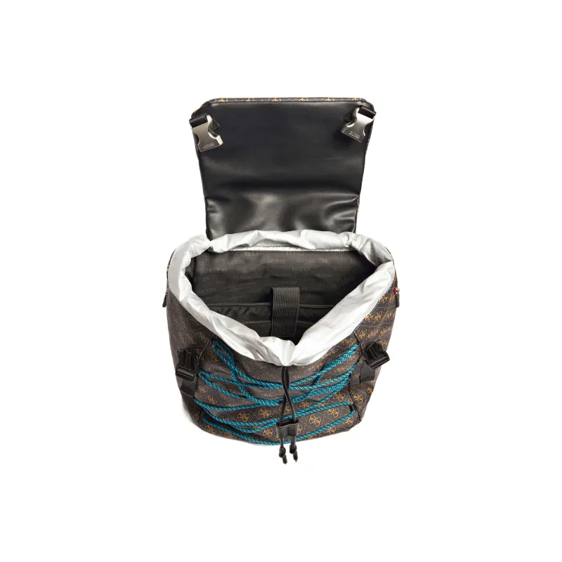 GUESS Polyurethane And Polyester Blend Backpack Men's Brown-2