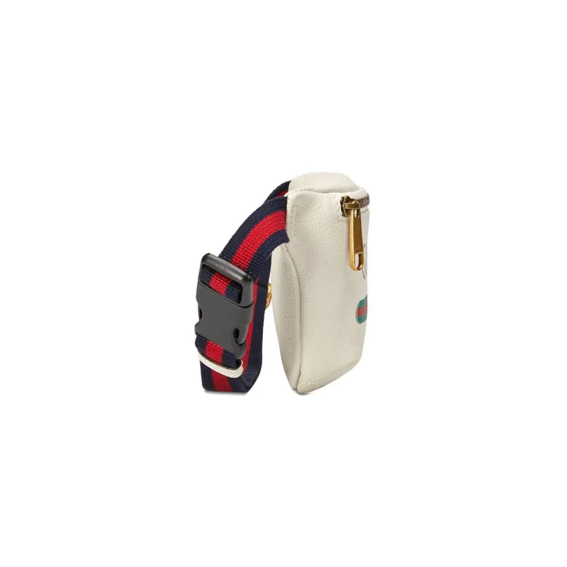 GUCCI Print Logo Small Fanny Pack Crossbody Bag Men White-4