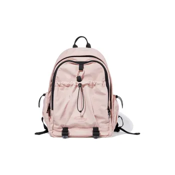 LIVEBOX EN DIRECT Nylon Laptop Backpack Large Size Women's Pink/Ecru