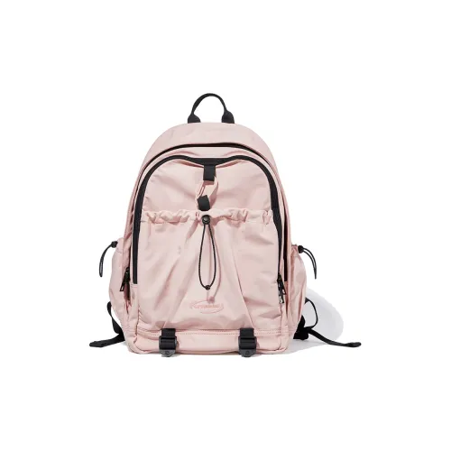LIVEBOX EN DIRECT Nylon Laptop Backpack Large Size Women's Pink/Ecru