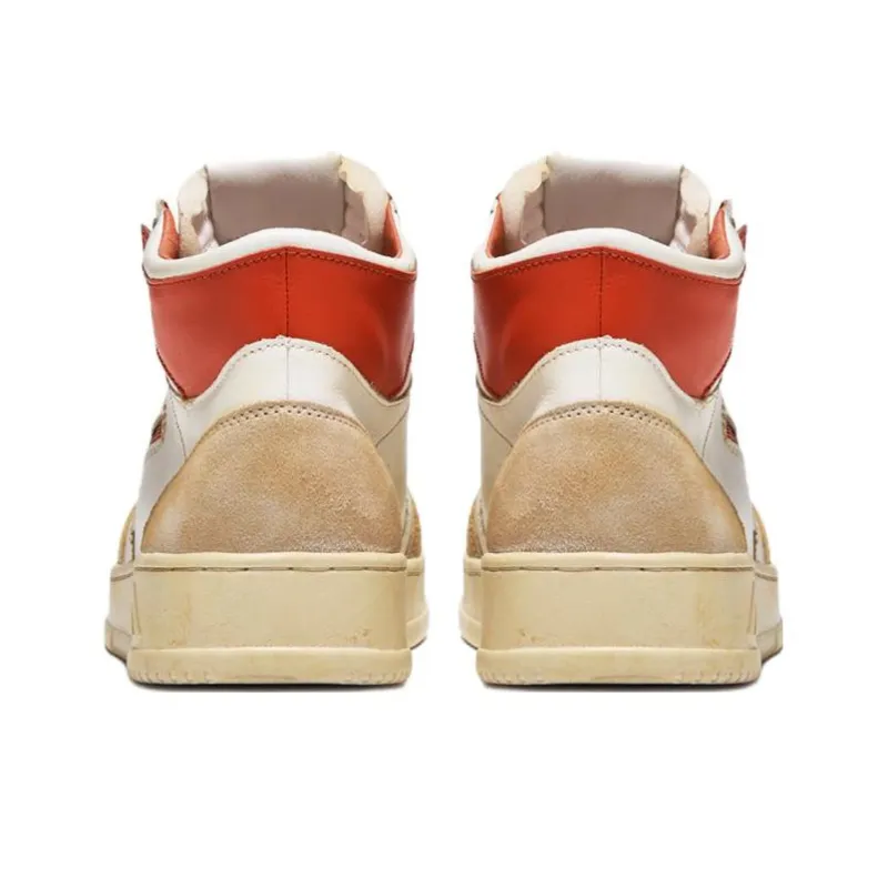 AUTRY High Top Skateboard Shoes Men's Brown Red White-3