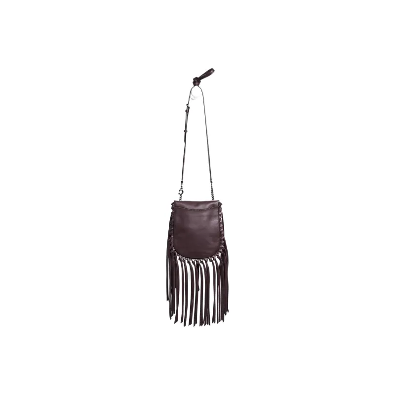 COACH Fringe Leather Saddle Bag, Shoulder Bag, Crossbody Bag Small Size Women's Coffee Brown-3