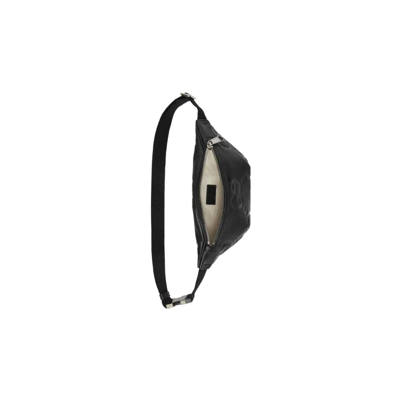 GUCCI Leather One Shoulder Crossbody Bag, Sling Bag, Fanny Pack Trumpets Men's Black-6