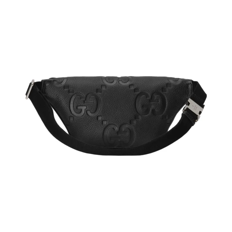 GUCCI Leather One Shoulder Crossbody Bag, Sling Bag, Fanny Pack Trumpets Men's Black-3