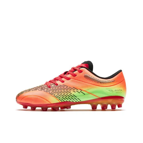 Anta MG Slip-Resistant Soccer Shoes Men's Fluorescent Laser Red