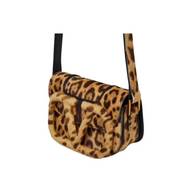 Valentino Cow Leather Shoulder Bag Crossbody Bag Handbags Regular Women's Leopard Print-3