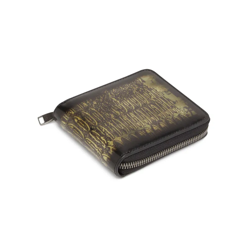 DIESEL Cow Leather Card Holder Wallet Regular Men's Black/Green-2
