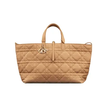 DIOR Calfskin Handbag Tubas Women's Tan