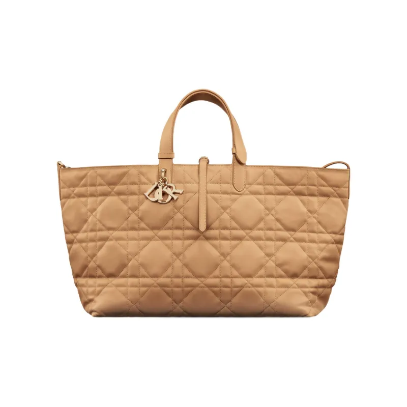 DIOR Calfskin Handbag Tubas Women's Tan-0