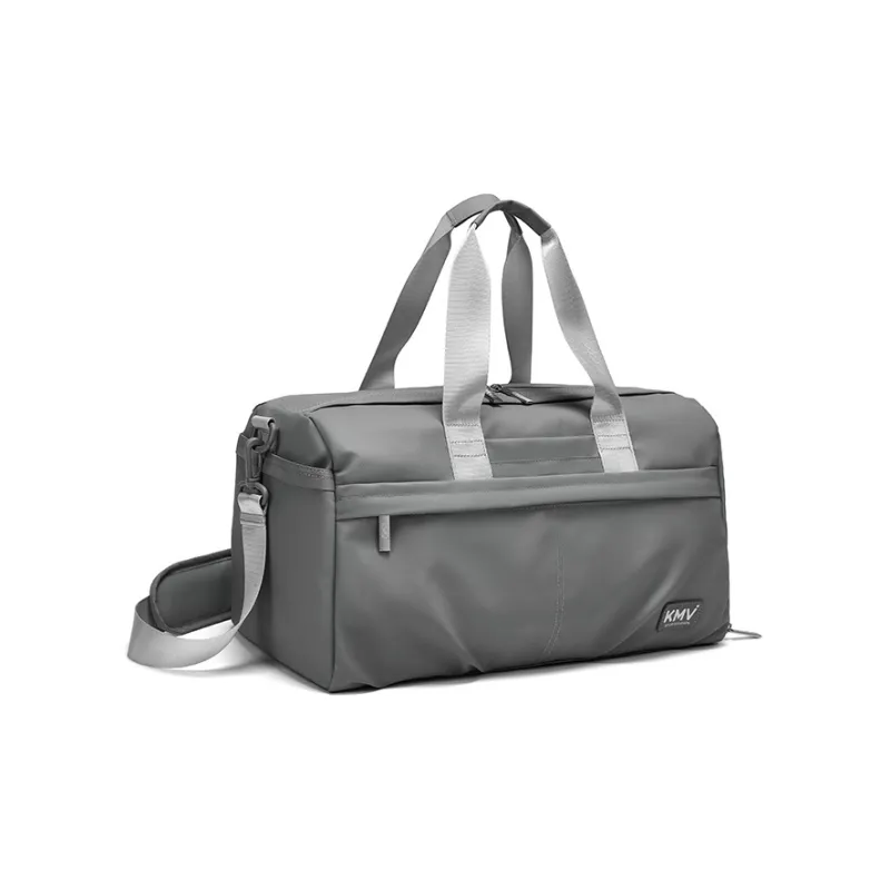 KMV Polyester Shoulder Bag Crossbody Bag Gym Bag Large Size Men's Black/Gray-10