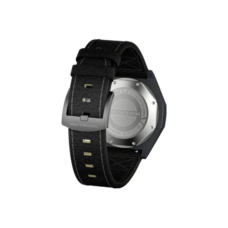 CHRONOLOGIA Adventurer Series Wrist Watch Mechanical Movement Canvas Strap 43mm White Dial Unisex 78704 9 G-3
