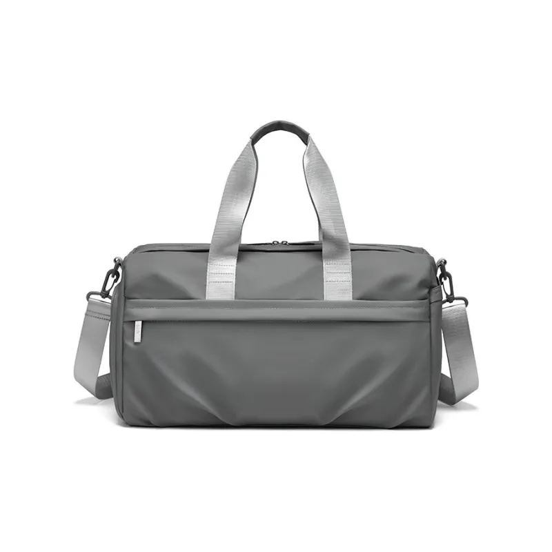 KMV Polyester Shoulder Bag Crossbody Bag Gym Bag Large Size Men's Black/Gray-11