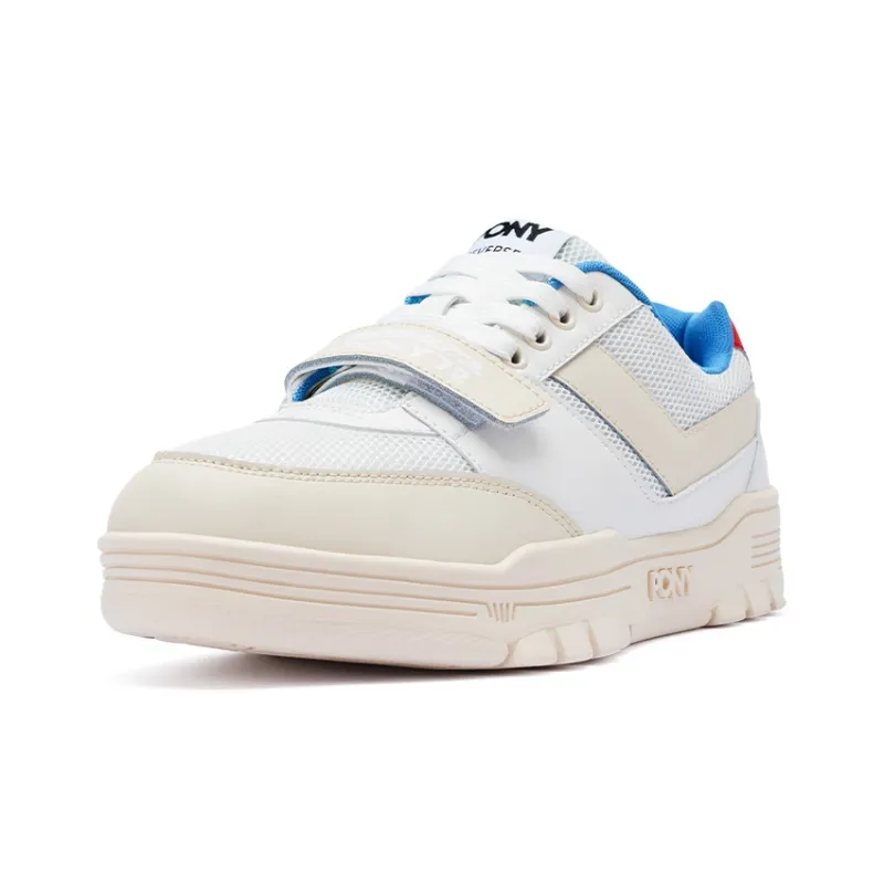 PONY Reverse  N Anti Slip Wear Resistant Low Top Skateboard Shoes Unisex White Red-1