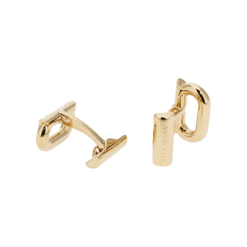 Ferragamo Gancini plaque Logo engraved Cufflinks-3