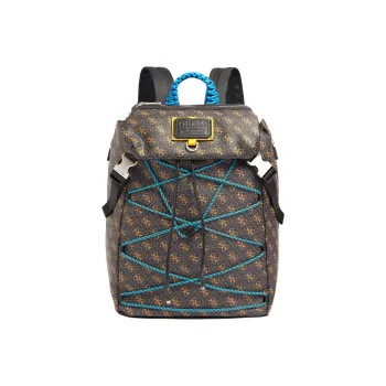 GUESS Polyurethane And Polyester Blend Backpack Men's Brown