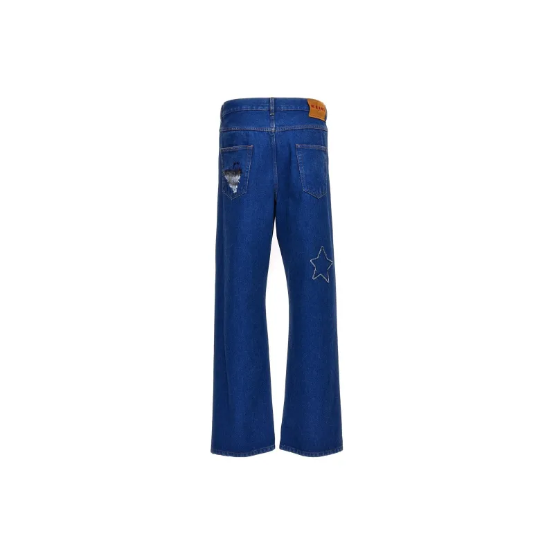 MARNI Flared Mohair Patch Denim-1