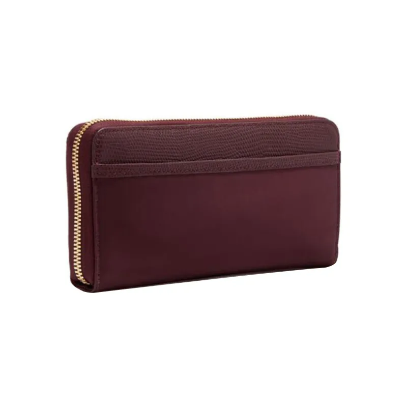 TUMI Voyageur Nylon With Leather Ticket Clip Wallet Women's Sweet Beet Red-2