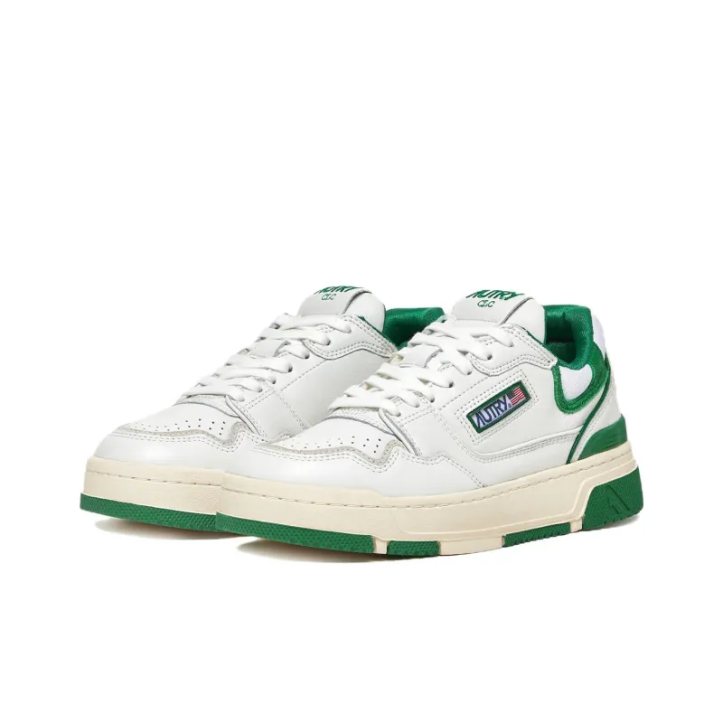 AUTRY Clc Leather Sneakers 'White Green'-1