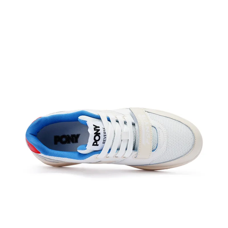 PONY Reverse  N Anti Slip Wear Resistant Low Top Skateboard Shoes Unisex White Red-2