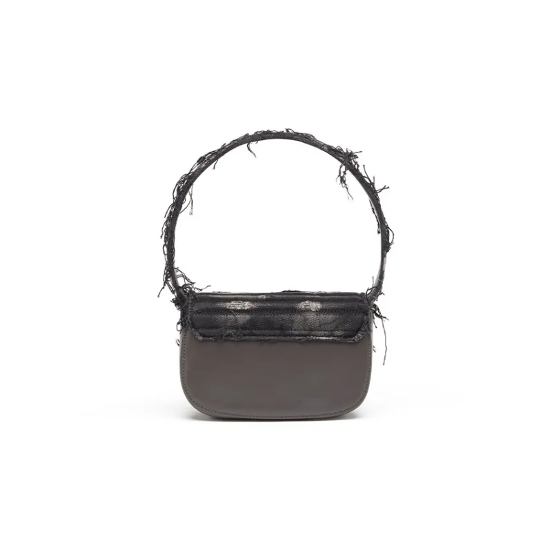 DIESEL Cow Leather With Cotton Portable Crossbody Bag, Shoulder Bag Women's Black-4