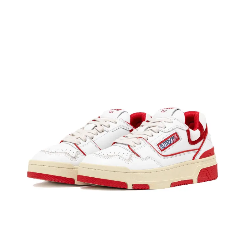 AUTRY Clc Leather Sneakers 'White Red'-1