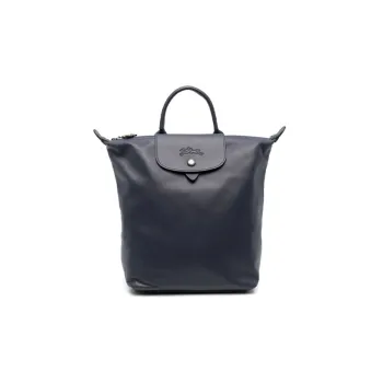LONGCHAMP Le Pliage Cow Leather Backpack Regular Women's Navy