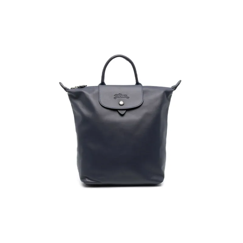 LONGCHAMP Le Pliage Cow Leather Backpack Regular Women's Navy-0