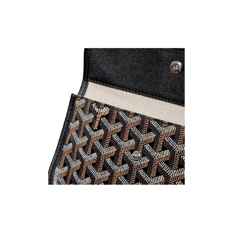 GOYARD Bohème Hobo Canvas With Leather Hobo Bag Shoulder Bag Shoulder Bag Women's Black/Gray Green Small Heart Edition-4