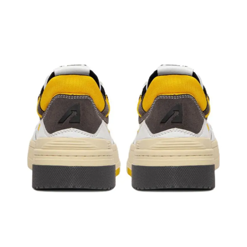 AUTRY Clc Leather Sneakers 'White Black Yellow'-3
