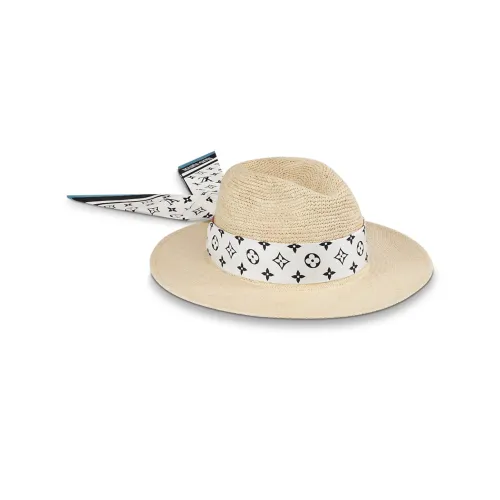 LOUIS VUITTON Straw Hat Women's Brown