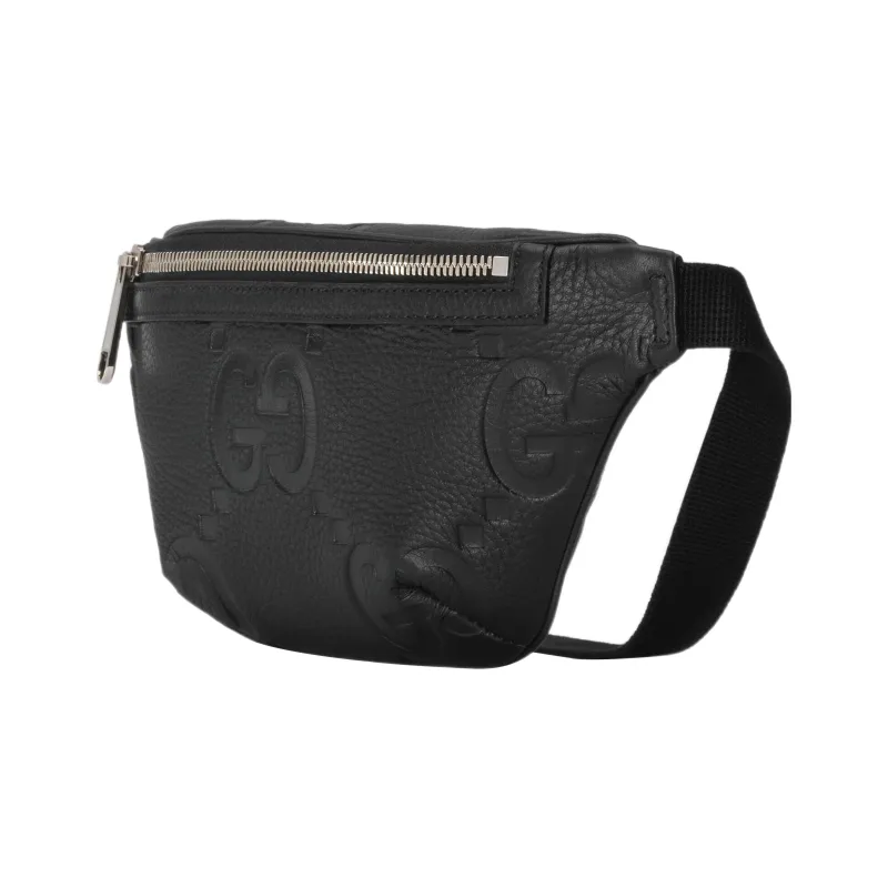 GUCCI Leather One Shoulder Crossbody Bag, Sling Bag, Fanny Pack Trumpets Men's Black-1