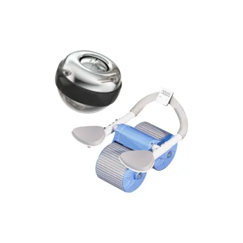 HongTai Rebound Enhanced Retractable Abdominal Roller+Power Ball Strength Training Combination Set Unisex